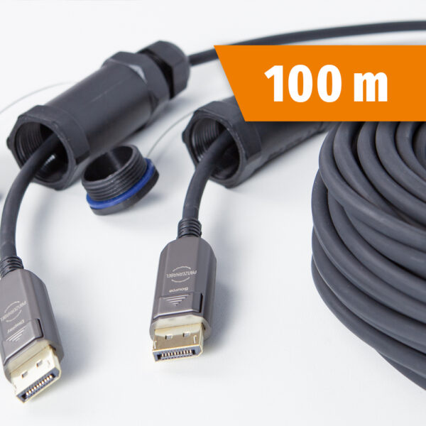 DisplayPort cable 8K 60Hz armored 100m with connector protection